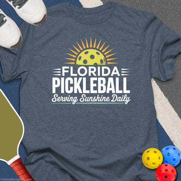 Florida Pickleball Retro Sunset T-Shirt