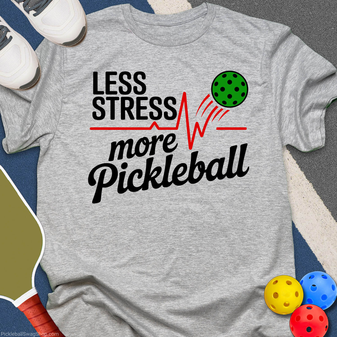 Less Stress More Pickleball T-Shirt