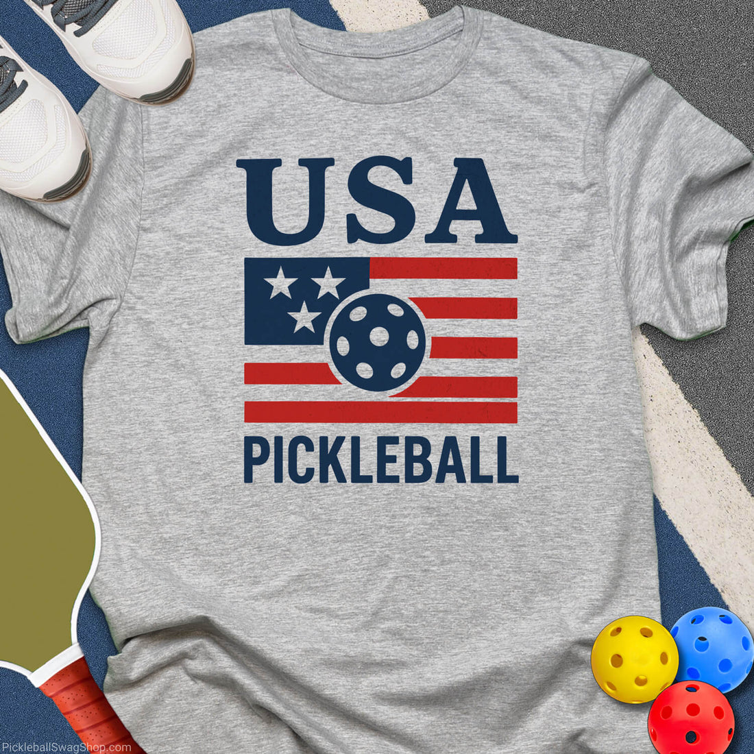 Red White Blue Pickleball T-Shirt